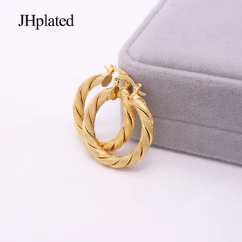 Dubajaus prabanga 24K auksu žiedai pircing Neįprastas auskarai Papuošalai moterims, apvalus ausies žiedai Vestuviniai earings dovanos, didmeninė