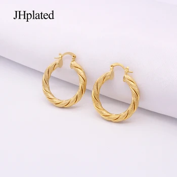 Dubajaus prabanga 24K auksu žiedai pircing Neįprastas auskarai Papuošalai moterims, apvalus ausies žiedai Vestuviniai earings dovanos, didmeninė