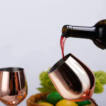 Nerūdijančio Plieno, Vario, chromu padengtas Vieno sluoksnio Goblet Anti-rudenį Stiklo Kokteilių Stiklinių 500ml Vyno Taures Šampano taurių