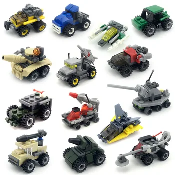 14 rūšies Mini Transporto bakas plokštumos Automobilių Švietimo Surinkti Modeliai Blokai Suderinama mažų Plytų žaislai vaikams