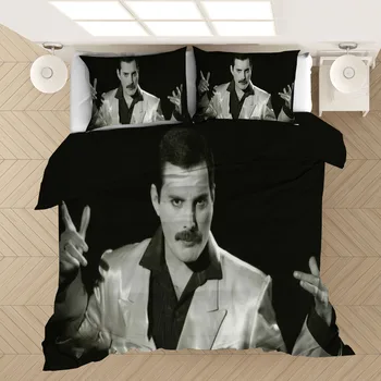 Freddie Mercury 3D Atspausdintas Patalynės Komplektas Antklodžių užvalkalus Užvalkalai Šalikas Patalynės Komplektas Patalyne, Patalynė