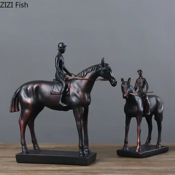 Amerikos Neoklasikinis Riteris Karo Žirgas Apdailos Dervos Šiuolaikinio Meno Skulptūrų Kūrybos Namuose Dailiojo Jojimo Statula Amatų Namai
