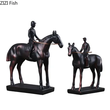 Amerikos Neoklasikinis Riteris Karo Žirgas Apdailos Dervos Šiuolaikinio Meno Skulptūrų Kūrybos Namuose Dailiojo Jojimo Statula Amatų Namai