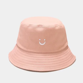 2021 Klasikinis Juoda Balta Šypsena veide kibiro kepurę lauko Panama harajuku žvejybos kibirą skrybėlės moteris vyras unisex Atsitiktinis bžūp