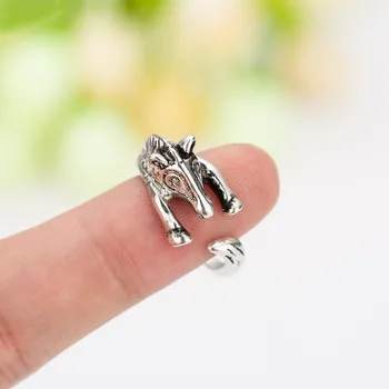 Retro žalvario žiedas reguliuojamas zebra pelėda ežys gyvūnų lydinio žiedas ponios mados juvelyrikos boho stiliaus