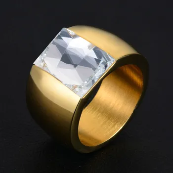 316L Nerūdijančio Plieno, dideli Žiedai Austrijos Kristalų Akmens Žiedas Vestuvinis Žiedas moterims