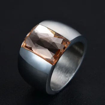 316L Nerūdijančio Plieno, dideli Žiedai Austrijos Kristalų Akmens Žiedas Vestuvinis Žiedas moterims
