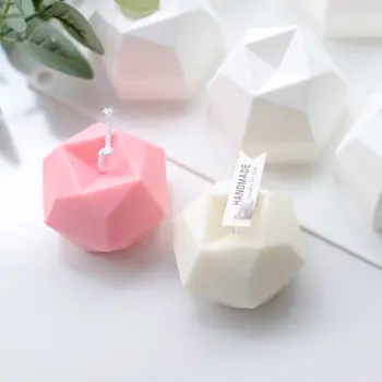 3D Geometrinis Žvakė Silikono Formų Diamond Cube 
