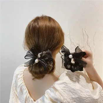 Perlų Pakabukas Storosios Žarnos Plaukų Laivapriekio Kaklaraištis Mazgas Hairband Mados Moterų Plaukų Virvę Papuošalai