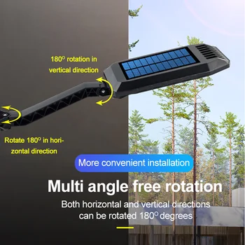 60 LED /180 COB Saulės Šviesos Lauko Vandeniui Smart Nuotolinio Valdymo Šviesos PIR Judesio Jutiklis Saulės energija Varomas Gatvės Žibintas Sodo