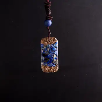Reiki Lazuritas Švytuoklės Natūralaus Akmens Chakra Orgonite Energijos Amuletas Karoliai Pakabukas Moterų Boho Papuošalai Priėmimo Pendulo
