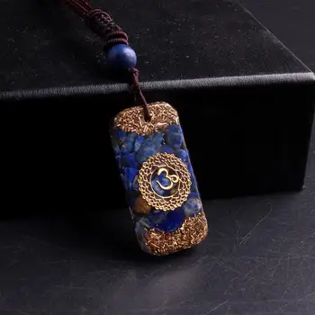 Reiki Lazuritas Švytuoklės Natūralaus Akmens Chakra Orgonite Energijos Amuletas Karoliai Pakabukas Moterų Boho Papuošalai Priėmimo Pendulo
