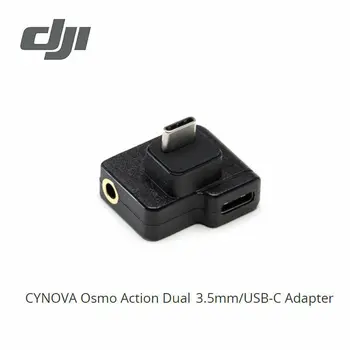Sandėlyje CYNOVA Osmo Veiksmų Dual 3,5 mm USB-C Mic Adapteris DJI Osmo Veiksmų
