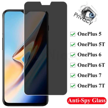 Anti-Glare Screen Protector For OnePlus 7t 7 1+ 5 6 Vienas Plius Anti Spy Akinimo Peeping Grūdintas Stiklas OnePlus 1+ 5T 6T Privatumo