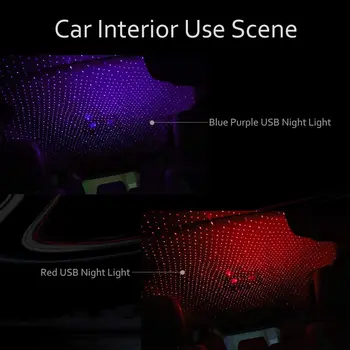 LED Žvaigždėtas Dangus Naktį Šviesos USB Powered Galaxy Star Projektoriaus Lempa 5V Automobilio Stogo Namų Kambario Lubų Dekoro Romantiška Plug and Play