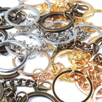 10vnt/daug Sidabrą, Aukso, Sidabro, Metalo Tuščių paketų prižiūrėtojų raktinę Keychain Split Ring Pulteliais Raktų pakabukas Žiedai Moterys Vyrai 