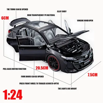 1:24 1:32 Toyota Camry NAUJŲ 2020 m. Automobilio Modelį Lydinio Automobilių lydinio Žaislas Automobilio Modelį Traukti Atgal, Vaikų Žaislas Kolekcionuojamų Nemokamas Pristatymas