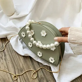 2019 m. Vasarą naujų korėjos versija laukinių peties Crossbody maišą mados perlų grandinė rankinėje koldūnai paketo C42-60