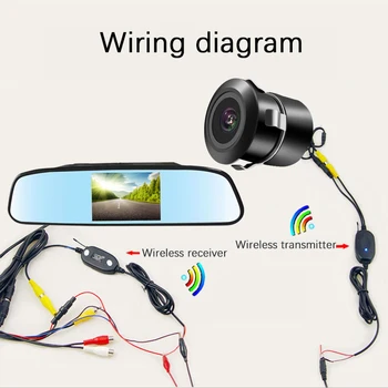 Automobilio Galinio vaizdo Kamera, Wifi Bevielis Laidų Rinkinys 2.4 GHz DC 12V Automobilio Kamera, Belaidis Siųstuvas/Imtuvas Galinio vaizdo Veidrodėlis