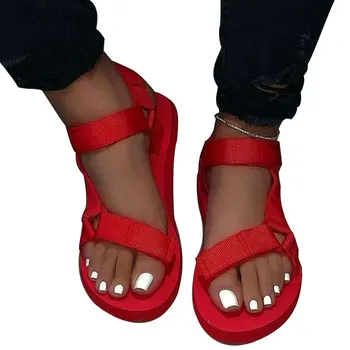Velcro Sandalai Moterims Vasarą Butas Sandalai Atsitiktinis Vientisos Spalvos Platformos Mados Paplūdimio Bateliai Moteriška Lauko Nešiojami Batai
