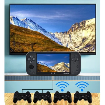 X20 5.1-Colių Nešiojamą Žaidimų Konsolę, Retro Vaizdo Žaidimų Konsolės, Vaikams, Remti 2 Žaidėjai ir TV, 2500MAh 8GB