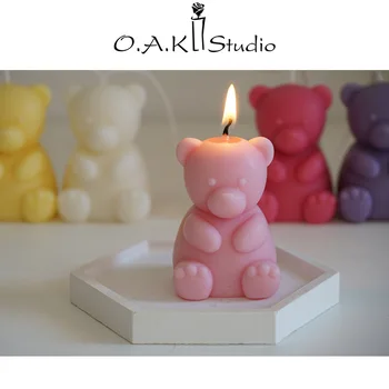 Cute Baby Bear Žvakė Kūrybos Nerūkomojo Žvakė Namų Puošybai Romantiška Dovana Fotografavimo Rekvizitai Darbalaukio Miegamojo Puošimas Ornamentais