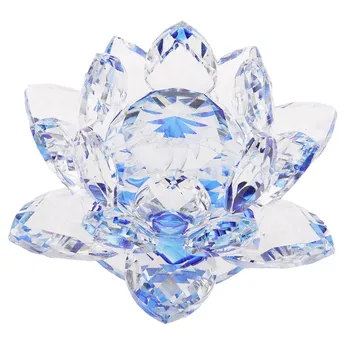 Crystal Lotus Flower Amatų Stiklo Prespapjė Modelio Namų Feng Shui Dekoro Kolekcija Dovanų Vestuves Naudai
