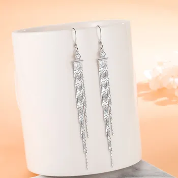 NEHZY 925 sterlingas sidabro 2021 naujas moterų mados juvelyrikos aukštos kokybės krištolo cirkonis paprastas ilgas kutas kablys auskarai