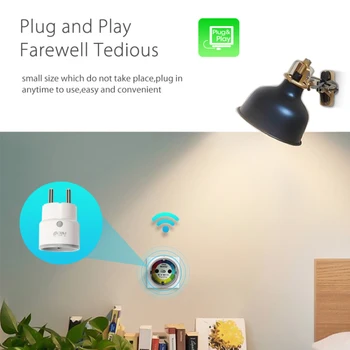 16A WiFi Smart Plug kištukinis Lizdas Su Elektros Energijos Monitorius ES Standartas Multi Prijunkite Nuotolinio Valdymo pultas Veikia Su Alexa, Google 