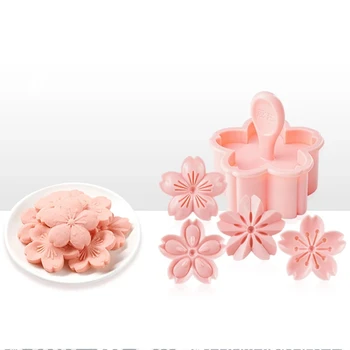 Cherry Blossom Cookie Cutter Sausainių Tešlos Pelėsių Tortas Dekoro Įrankių Sakura Gėlių 3D Cookie Cutter Japonijos Desertas Pelėsių Prekes