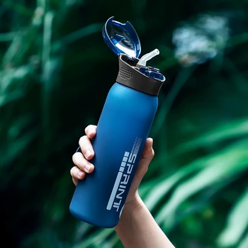 2021New Vandens Butelis su Šiaudų Kūrybinių Mados Nešiojamų Sandarus Shaker Lauko Sporto Kelionės Butelis Ecofriendly BPA Free