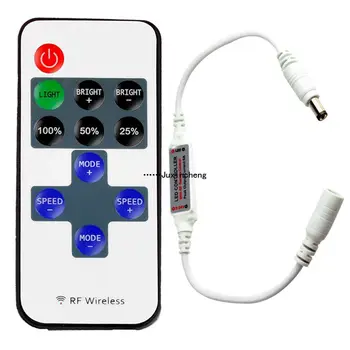 NAUJAS Mini belaidės radijo dažnio nuotolinio valdymo pultelis dimeris kontrolės vienos spalvos LED juostelė 12v