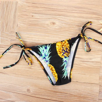2021 Seksualus Strappy Bikini Tvarstis maudymosi Kostiumėliai, ananasų Atogrąžų maudymosi kostiumėlį Retro Bikini Komplektas Brazilijos Bikini Moterims, Maudymosi Kostiumą