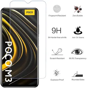 Už Xiaomi Poco M3 Apsaugos Objektyvo Stiklas Xiomi Pocophone M3 Stiklo Screen Protector Xaomi Poco X3 Shockkproof Filmas