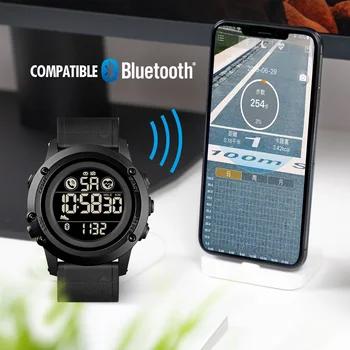 SKMEI Sports Mens Smartwatch Širdies susitraukimų dažnis 3D Pedometer Vyrų Smart Laikrodis Mados 