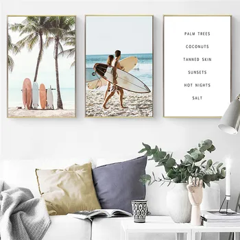 Šiuolaikinės Smėlio Paplūdimio Dekoracijos Nuotraukos Home Design Sienos Meno Tapybos Drobės Šiaurės Pajūrio Kraštovaizdžio Plakatus ir nuotraukas Miegamasis