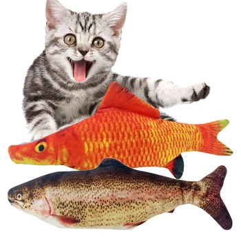 Realus Elektros Pinti Žuvų Katė Žaislas Kraipyti Žuvų Įkrovimo Juokinga Kramtyti Šokinėja Juda Katžolių Žaislai Kačių Kitty