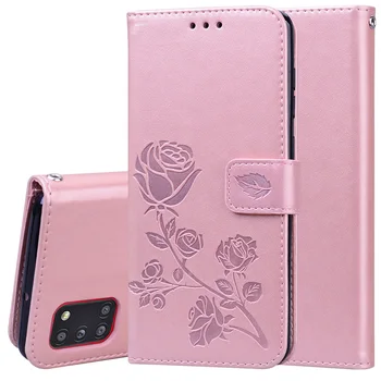 3D Rose Odiniai Minkšti Flip Cover For Samsung Galaxy A31 A30S A21S A41 A51 A71 A10 A20 A20S A30 A50 M21 M31 S20 Plius Piniginė Atveju