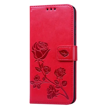 3D Rose Odiniai Minkšti Flip Cover For Samsung Galaxy A31 A30S A21S A41 A51 A71 A10 A20 A20S A30 A50 M21 M31 S20 Plius Piniginė Atveju