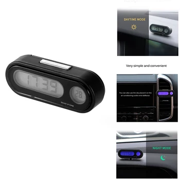 2 In 1 Nešiojamų Automobilių Skaitmeninių LCD Laikrodžių ir Temperatūros Ekranas, Elektroninis Laikrodis, Termometras, LED Ekranas, Laikrodis Su Baterija