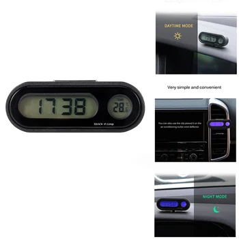 2 In 1 Nešiojamų Automobilių Skaitmeninių LCD Laikrodžių ir Temperatūros Ekranas, Elektroninis Laikrodis, Termometras, LED Ekranas, Laikrodis Su Baterija