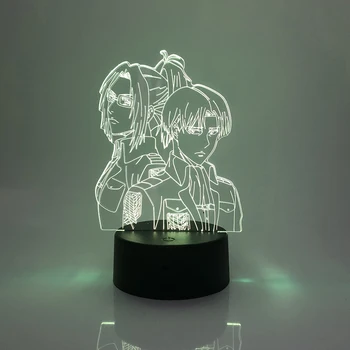 2021 Naujas Akrilo Miegamasis Titan Ataka Pav Anime Žibintas 3D Naktį Šviesos Namų Dekoro Stalo Lempa Anime Vaikų Atostogų Dovanų