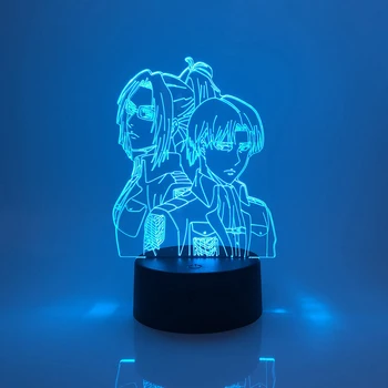 2021 Naujas Akrilo Miegamasis Titan Ataka Pav Anime Žibintas 3D Naktį Šviesos Namų Dekoro Stalo Lempa Anime Vaikų Atostogų Dovanų