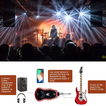 Gitara Headphone Amp 5 Garso Efektų Režimai Plastiko Multi-funkcija 