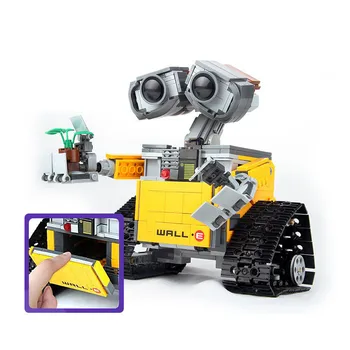687pcs+ Disney Vaikas Žaislai Wall-E Robotas Idėja įrangos pardavimas, biuro įrangos Duomenys modelių Kūrimo Rinkiniai Blokuoti Plytų Švietimo Žaislai, Gimtadienio Dovana