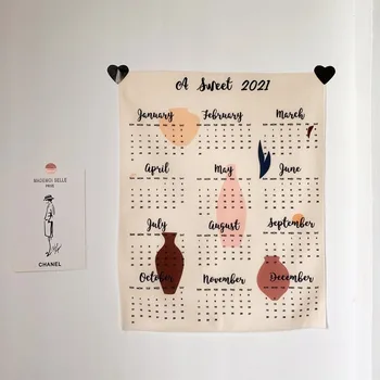 2021 Geriausiai parduodamų, Minimalistinio Meno stiliaus Sieninis Kalendorius Dizainas, Veranda Kalendorius Mažas Kabinti Medžiaga Namų Sienų Apdaila