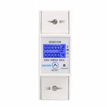 5-80A AC 230V 50Hz, vienfazis Wattmeter Energijos Suvartojimas Vatų Elektros Energijos Skaitiklis kWh su Reset Funkcija