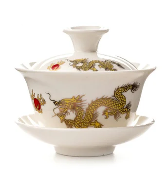 Kinijos tradicijos gai wan arbatos nustatyti Kaulų Kinijos Arbatos Rinkiniai Dehua gaiwan porceliano arbatos puodą nustatyti kelionės Gražus ir paprastas virdulys