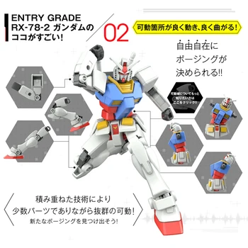 Originalus Bandai Modelį, PVZ., 1/144 Gundam RX-78-2 Mobiliojo Tiktų Vaikams, Žaislai
