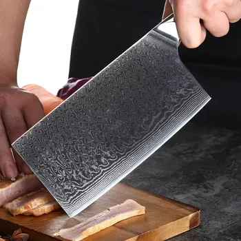 MOYANG-F PEILIAI, Damasko gabalas šefo peilis virtuvinis peilis modelio plieno mėsos cleaver duonos peilis